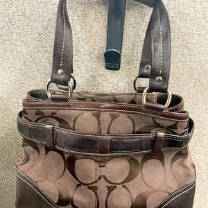 Coach handbag with hand straps